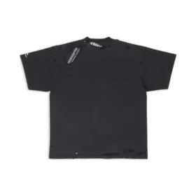 3B Sports Icon Opravené tričko v nadměrné velikosti „Washed Black“ 704056TMVA59034