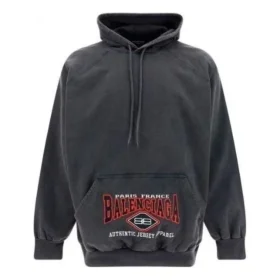 B Authentic Vintage Jersey Oversized Mikiny s kapucí „Washed Black“ 697879TMVB11000