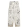 Baggy kalhoty s graffiti „Grey“ 745223TBP475411