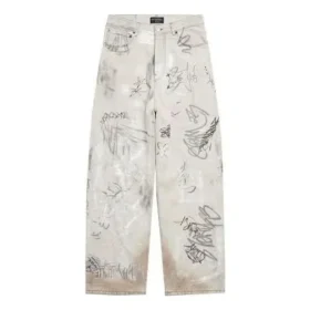 Baggy kalhoty s graffiti „Grey“ 745223TBP475411