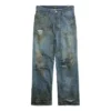 Baggy kalhoty se silně opotřebovaným vzhledem „Light Blue“ 745248TNW014012