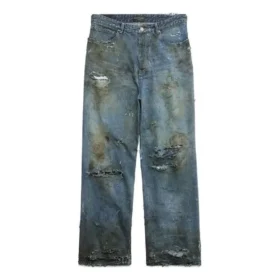 Baggy kalhoty se silně opotřebovaným vzhledem „Light Blue“ 745248TNW014012