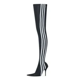 Balenciaga x adidas nadkolenní kozačky Knife „Black White“ 724074W2ES11090