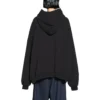 Balenciaga x adidas Oversized mikina s kapucí a logem „Black White“ 712396TNVA91070