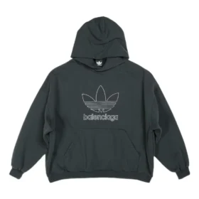 Balenciaga x adidas Oversized mikina s kapucí a logem „Green White“ 712396TNVA93775