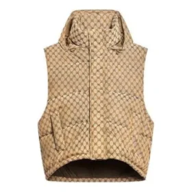 Balenciaga x Gucci The Hacker Project Hacker Cocoon Puffer Gilet vesta „Beige“ 681884TLO539585