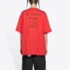 Balenciaga x PlayStation Crossover FW21 PS5 s geometrickým vzorem písmen abecedy, krátký rukáv, unisex, červené 651795TKVF36552