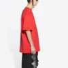 Balenciaga x PlayStation Crossover FW21 PS5 s geometrickým vzorem písmen abecedy, krátký rukáv, unisex, červené 651795TKVF36552