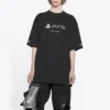 Balenciaga x PlayStation – unisexové tričko s krátkým rukávem a potiskem s geometrickým vzorem písmen abecedy pro PS5, černé 651795TKVF31070
