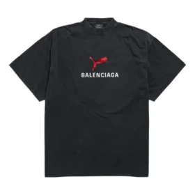 Balenciaga x Puma Oversized tričko „Black Faded“ 831305TTVA61041