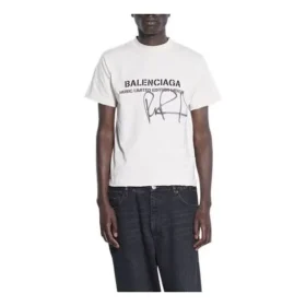 Balenciaga x RuPaul – společná kolekce FW21 s potiskem písmen, kulatý límec, pánské, bílé 670943TLV579057