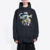 Balenciaga x THE SIMPSONS Bavlněná mikina s kapucí, volný střih „Black“ 674986TLVG81000