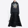 Balenciaga x THE SIMPSONS Bavlněná mikina s kapucí, volný střih „Black“ 675003TLVG81000