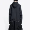 Balenciaga x THE SIMPSONS Bavlněná mikina s kapucí, volný střih „Black“ 675003TLVG81000