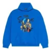 Balenciaga x THE SIMPSONS Bavlněná mikina s kapucí, volný střih „Blue“ 674986TLVG84210