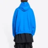 Balenciaga x THE SIMPSONS Bavlněná mikina s kapucí, volný střih „Blue“ 674986TLVG84210