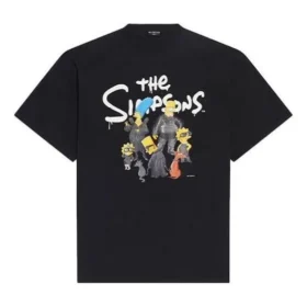 Balenciaga x THE SIMPSONS Oversized bavlněné tričko „Black“ 676589TLVG71000