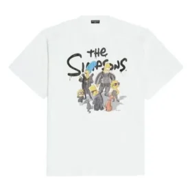 Balenciaga x THE SIMPSONS Oversized bavlněné tričko „White“ 676589TLVG70901