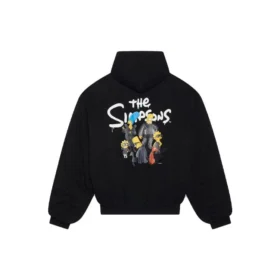 Balenciaga x The Simpsons vycpaná bomberová mikina s kapucí „Black“ 657115TLVG71000
