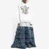 Bavlněná mikina s kapucí Balenciaga x THE SIMPSONS, volný střih „White“ 675003TLVG89016