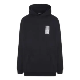 Bavlněná mikina s kapucí Barcode „Black“ 651799TKVE61070