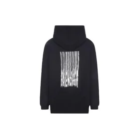Bavlněná mikina s kapucí Barcode „Black“ 651799TKVE61070
