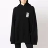 Bavlněná mikina s kapucí Barcode „Black“ 651799TKVE61070