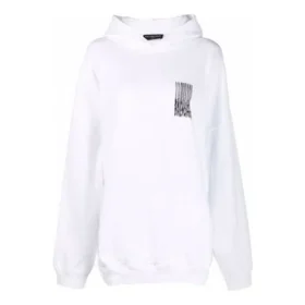 Bavlněná mikina s kapucí Barcode „White“ 651799TKVE69040