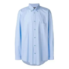 Bavlněná popelínová košile s logem na zádech „Light Blue“ 508465TWB044850