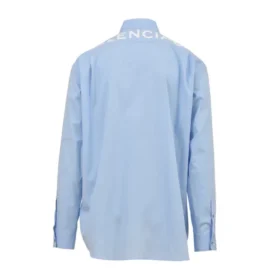 Bavlněná popelínová košile s logem na zádech „Light Blue“ 508465TWB044850