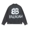 BB Denim bundy se sprejovým efektem, střih Large, „Dark Grey White“ 678354TIWA21440