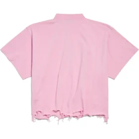 BB Klasické zkrácené tričko Balenciaga Oversized „Pink“ 783399TQVS85708