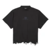 BB Klasické zkrácené tričko Balenciaga v oversized střihu „Black“ 783399TQVS81083