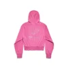 BB Motel mikina s kapucí a zipem, přiléhavá „Dark Pink“ 791755TQVU85803
