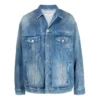 Denim bundy BB se sprejovým efektem, volný střih „Electric Blue Fuchsia“ 678354TCW030406