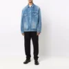 Denim bundy BB se sprejovým efektem, volný střih „Electric Blue Fuchsia“ 678354TCW030406