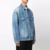 Denim bundy BB se sprejovým efektem, volný střih „Electric Blue Fuchsia“ 678354TCW030406