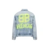 Denim bundy BB se sprejovým potiskem, volný střih „Světle modrá, žlutá“ 678354TDW143341