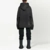 Denim bundy s kapucí a knoflíky s efektem vyblednutí „Black“ 724653TNW541129