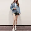 Denim bundy s logem na zádech „Blue Green“ 606170TDW144065