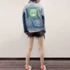 Denim bundy s logem na zádech „Blue Green“ 606170TDW144065