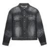 Denim bundy s logem na zádech, volný střih „Fake Wash Black“ 620728TIW435720