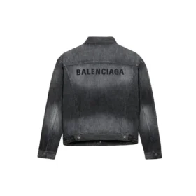 Denim bundy s logem na zádech, volný střih „Fake Wash Black“ 620728TIW435720