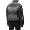 Denim bundy s logem na zádech, volný střih „Fake Wash Black“ 620728TIW435720