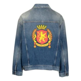 Denim bundy s nášivkou na zádech „Blue“ 697781TBP484455