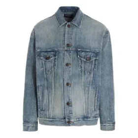 Denim bundy s potiskem univerzitního loga „Est. 1917“, velikost L, „Washed Light Blue“ 675207TJW795620