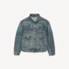 Dámská bundy Denim Kick v barvě špinavě vintage modré