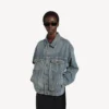 Dámská bundy Denim Kick v barvě špinavě vintage modré