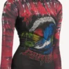 Dámské černé šaty s dlouhými rukávy a výrazným tie-dye potiskem