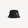 Dámský klobouk typu bucket hat s motivem 520 samolepek v černé barvě